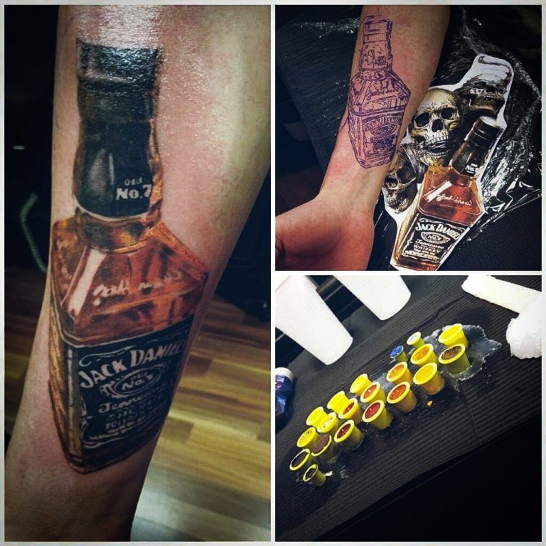 Syndicat Tattoo Studio Wien Jack Daniels Color Realistic